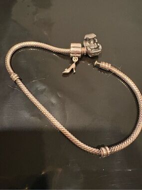 Pandora Silver Bracelet with Shoe Charm Longer Charm Bracelet